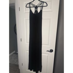 Coercion London Sleeveless Maxi Dress Multi Strap Back Design Medium Black